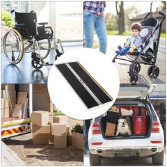 6FT New Aluminum Folding Mobility Design Slip Resistant Surface Wheelchair Ramp