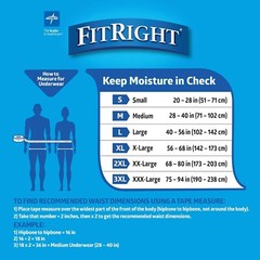 Medline Protect Extra Protective Underwear, Large Pack of 20 Briefs MSC13505A