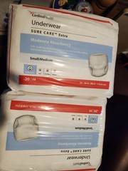 4 x 20 ct Cardinal health Sure Care Plus Protective Underwear Small / Medium