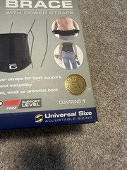 Neo G Back Brace With Power Straps, Universal Sizing Fits Up To 52″ Waist (NEW)