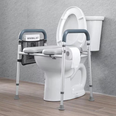 Raised Toilet Seat 7-Position Height Adjustment 19.3 – 25.2 In. 350 Lbs. Weight