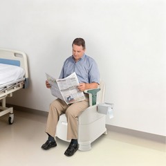 Floor Standing Bedside Commode w/Induction Portable Toilet for Elderly Disabled