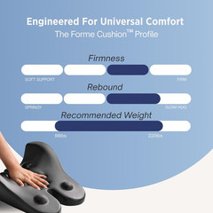 Lumbar Support Pillow – Memory Foam Back Cushion for Office & Car, Dark Grey