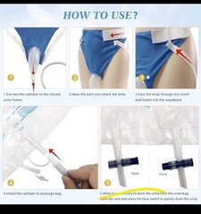 Wearable Urine Collection Bag External Catheter for Women, Reusable Portable Sil