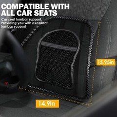 Car Seat Back Support Breathable Mesh Back Lumbar Support Cushion w/Massage Bead