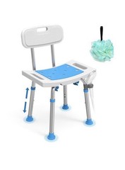 LOYODA ADJUSTABLE SHOWER CHAIR BATH STOOL W/ BACK 400 LB CAPACITY NEW