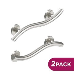 HealthCraft Wave Grab Bars, 18-in.,ADA-compliant Stainless Steel/Ships From USA
