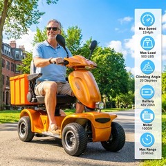 1000W 4-Wheel Heavy Duty Seniors Mobility Scooter 500lb 33 Miles 48V 20Ah 15 mph