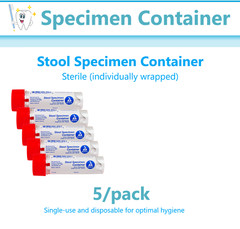 Fecal Collection Stool Container Sterile Sample Specimen Bottle Cup 30ML 5-10 Pc