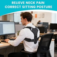 Origintek Posture Corrector for Men & Women, Adjustable Back Large, Black