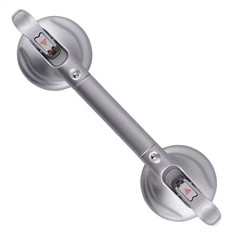 Heavy Duty Suction Shower Grab Bar 14.5 In. Bathroom Safety Handle Gray Silver f