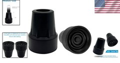 Skid-Resistant Cane Tips, 3/4 Inch, Black – Durable Rubber & Metal Reinforced