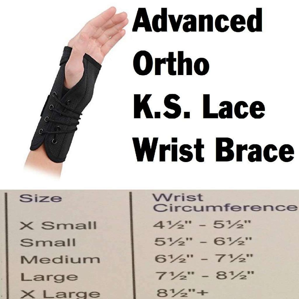 Advanced Ortho K.S. Lace Wrist Brace X-Large Left (Over 8½)
