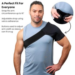 Adjustable Shoulder Brace Reusable Ice and Heat Therapy Sleeve: Left Right Arm