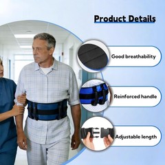 6 Handles 360° Walking Assist Belt for Elderly, Adjustable Safety Transfer Belt