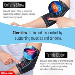 Elbow Compression Sleeve 2 Pack – Tennis & Golf Pain Relief Brace for Men & Wome