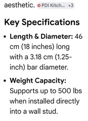 Moen Home Care 18″ 1-1/4″ Grab Bar, Polished Brass With Concealed Screws
