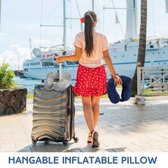 Sintuff 2 Pack Inflatable Travel Pillow for Light Gray and Dark Blue