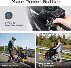 4in1 Rollator Walker Electric Wheelchair Combo Foldable Lightweight for Elderly