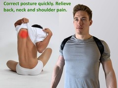 GLADTON Posture Corrector Back Brace for Men and Women. Large (up to 55″)