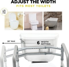 Toilet Safety Rail – Adjustable Detachable Toilet Safety Frame with Handles