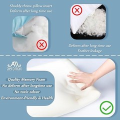 12 × 20 Throw Pillow Memory Foam Pillow Insert – 12×20 Inch White Pack of 1