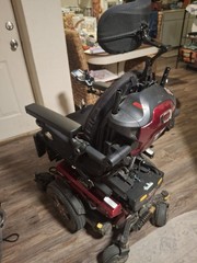 iLevel Electric Power Wheelchair 6-Wheel Red/Black Joystick Headrest Seat Belt