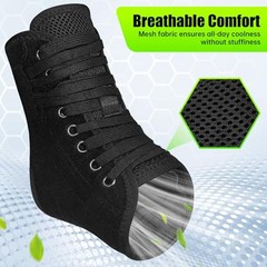 Upgraded Quick Lace Up Ankle Brace with Side Stabilizing Pads for Strong Medium