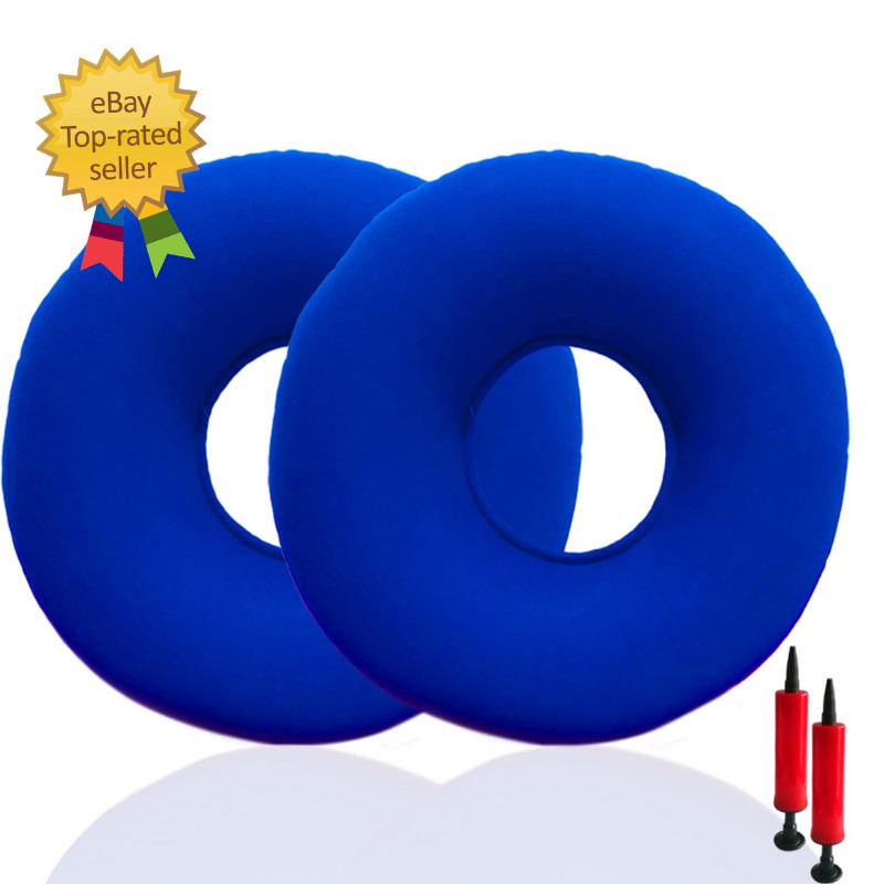 2 Pack Donut Pillow for Tailbone Pain, Inflatable Donut Cushion Seat with a Pump