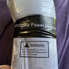 Donoma Side Sleeper Memory Foam Pillow Gray Removable Cover Machine Washable