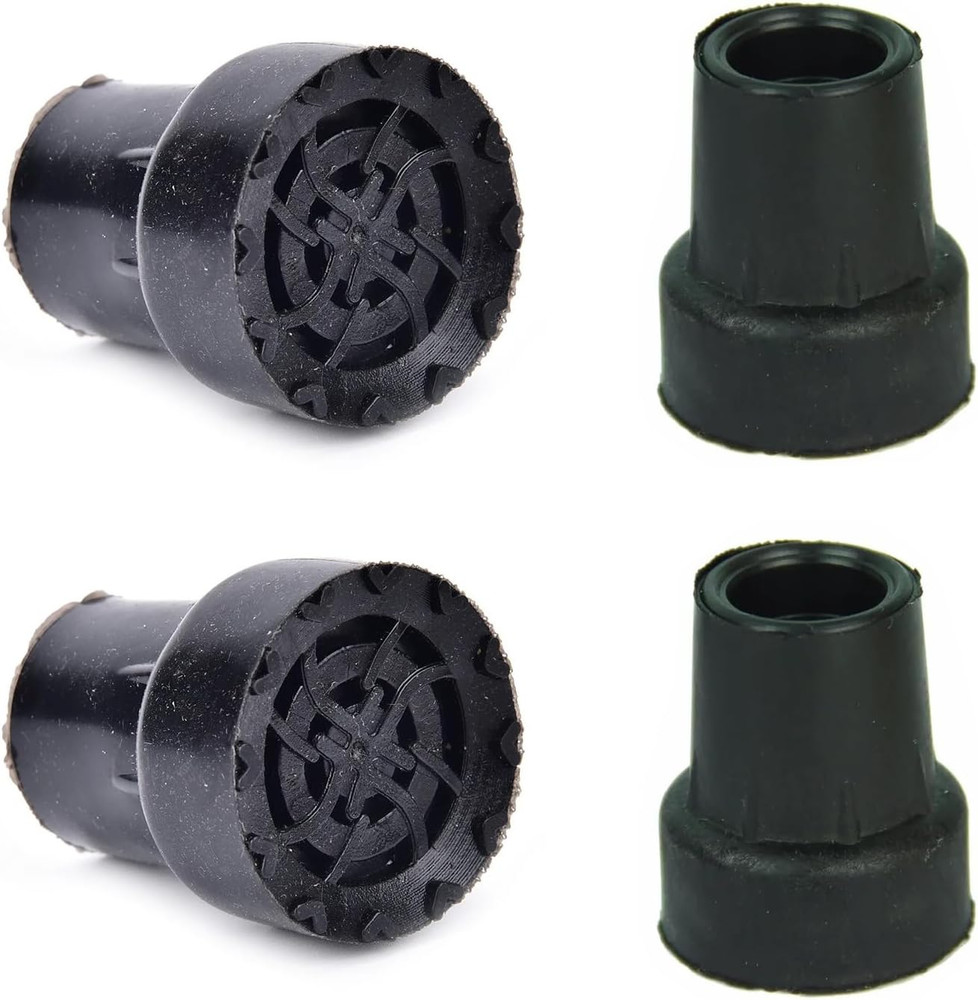 4 Pack Crutch Tips 19Mm 3/4 Inch Walking Cane End Cap Foot Bottom Rubber Pads Fe