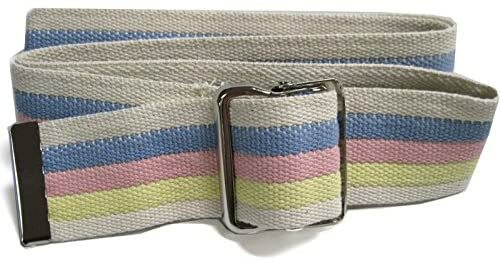 2 PACK Gait Transfer Belt with Metal Buckle, 2″ Width, 48″ Length – Pastel