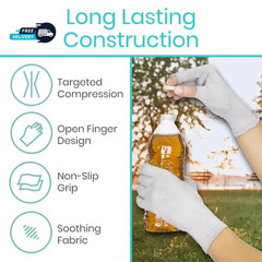 1 Pair Bamboo Gloves Compression Arthritis Glove Wrist Support Joint Pain Relief