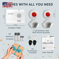 Caregiver Pager Wireless Call Buttons for Elderly Monitoring SOS Alert System Po