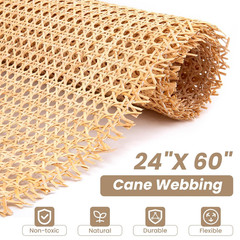 24″ X5Ft Width Rattan Natural Cane Webbing, Rattan Roll Cane Webbing Roll for Ca
