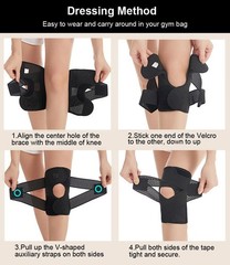 SUJAYU Knee Brace for Women Men Braces Pain, X-Large, Black