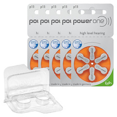 30 Varta Power One Hearing Aid Batteries PR48 Orange 13 + 2 Cell Carrying Box