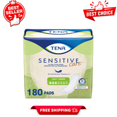 TENA Sensitive Care Ultra Thin Incontinence Pads, Light Absorbency, 180 Count