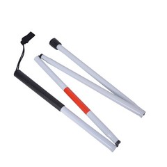 Baitaihem Folding Blind Cane Reflective Red Pack of 1, White,Red