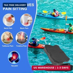 Thicken 19.7in Seat Cushion, Gel Seat Cushion for Long Sitting-Office Chair, Whe