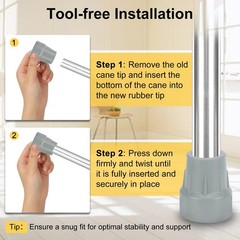YF 1-Inch Non-Slip Rubber Cane Tips, 4 Pack Replacement Tips for Walkers, Crutch