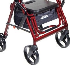 drive Duet Transport Chair Rollator Walker 300 lbs. Aluminum Burgundy 795BU