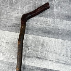 Natural Hardwood Walking Stick Cane Rustic Handcrafted Hiking Staff 35 Inch Bark