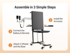 Movable Electric Floor Lift Chair Floor Aid Floor Lift for Seniors Wheels 440LBS