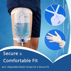 Leg Bag 1000mL/33.8oz – Urinary Catheter for Men, Women，Foley Catheter Leg Ba…