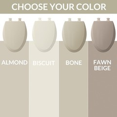 Bemis 500EC Durable Wood Toilet Seat with Easy Clean Hinges, Made Round, Bone