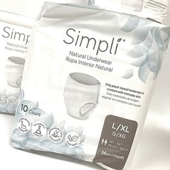 40 Count Simpli Adult L/XL Natural Plant-Based Super-Absorbent Underwear 38”-64”
