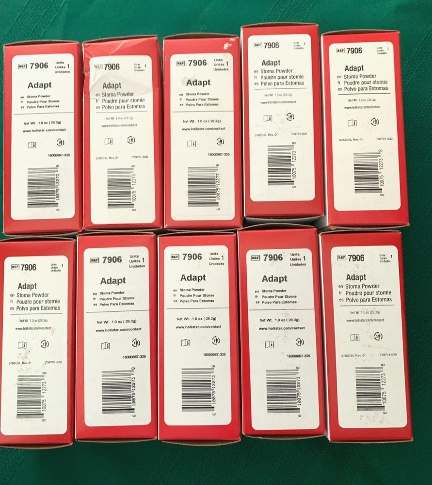 Pack of 10 Hollister 7906 1oz Bottles Adapt Ostomy Stoma Powder New