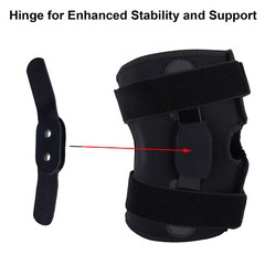 Hinged Knee Brace for Men Women Support Swollen ACL with Pro Hand Wraps Pair