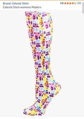 Celeste Stein Therapeutic Compressions Knee Length Women’s Socks -Colorful Owls